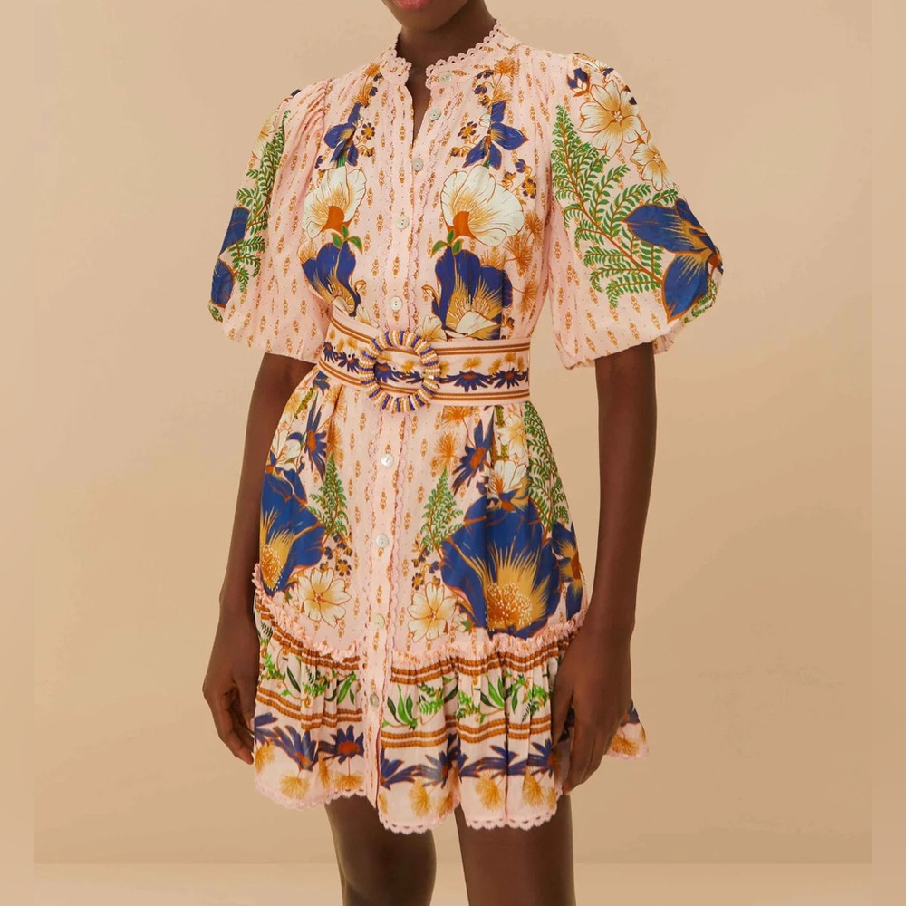Farm Rio Beaded Belt Mini Dress